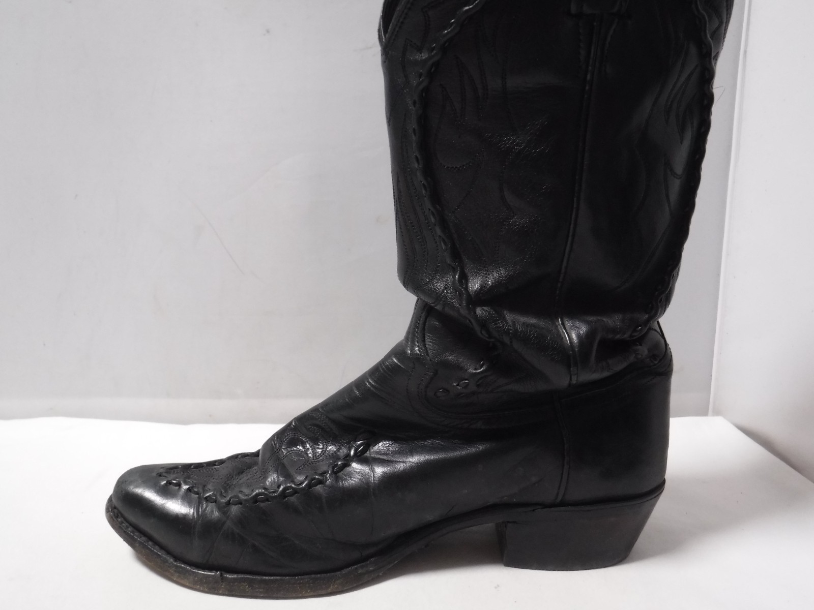 Dan Post-Phoenix Distressed Western Boots Men Size 8.5 EW Black Leather 16660