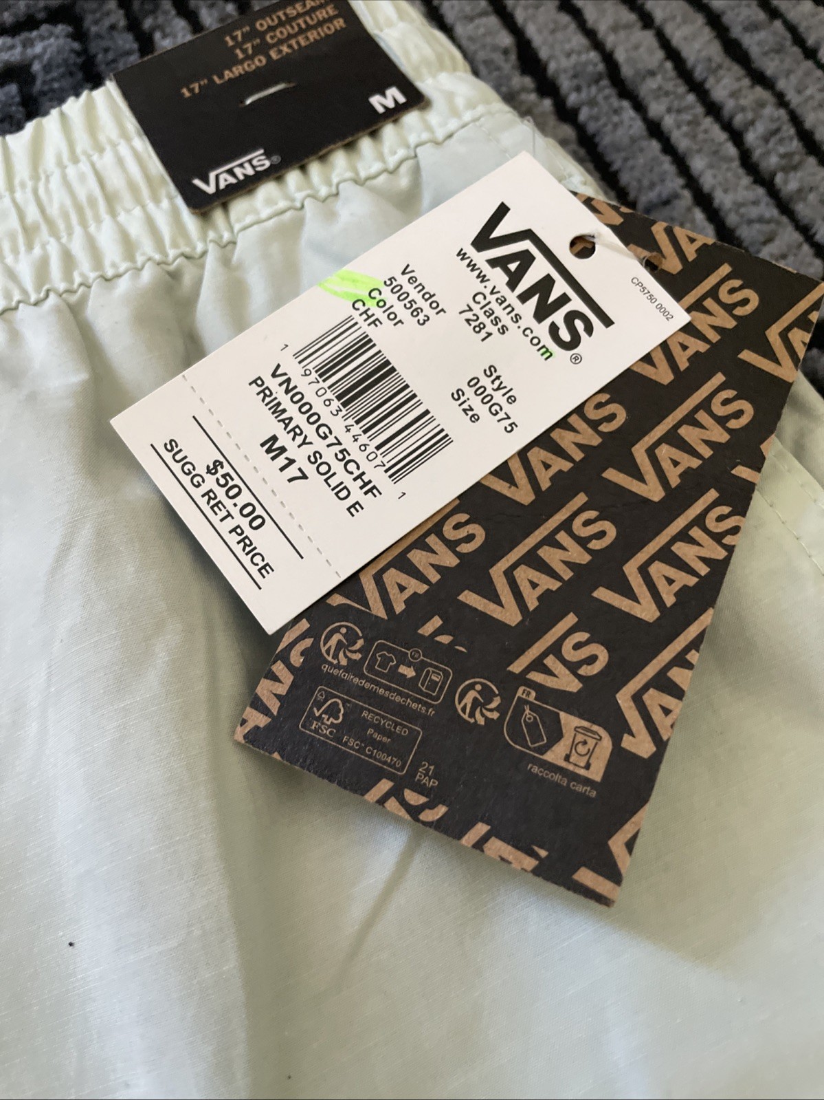 New VANS Mens Hybrid Sport Active Skater Surfer Board Gym Swim Shorts Size M