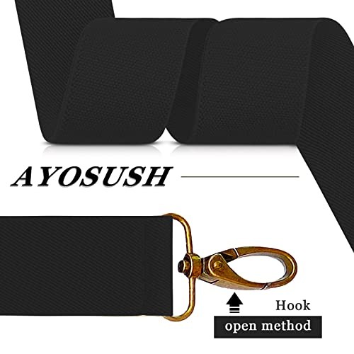 Vintage Suspenders for Men Heavy Duty 4 Snap Hooks for Belt One Size Black 2