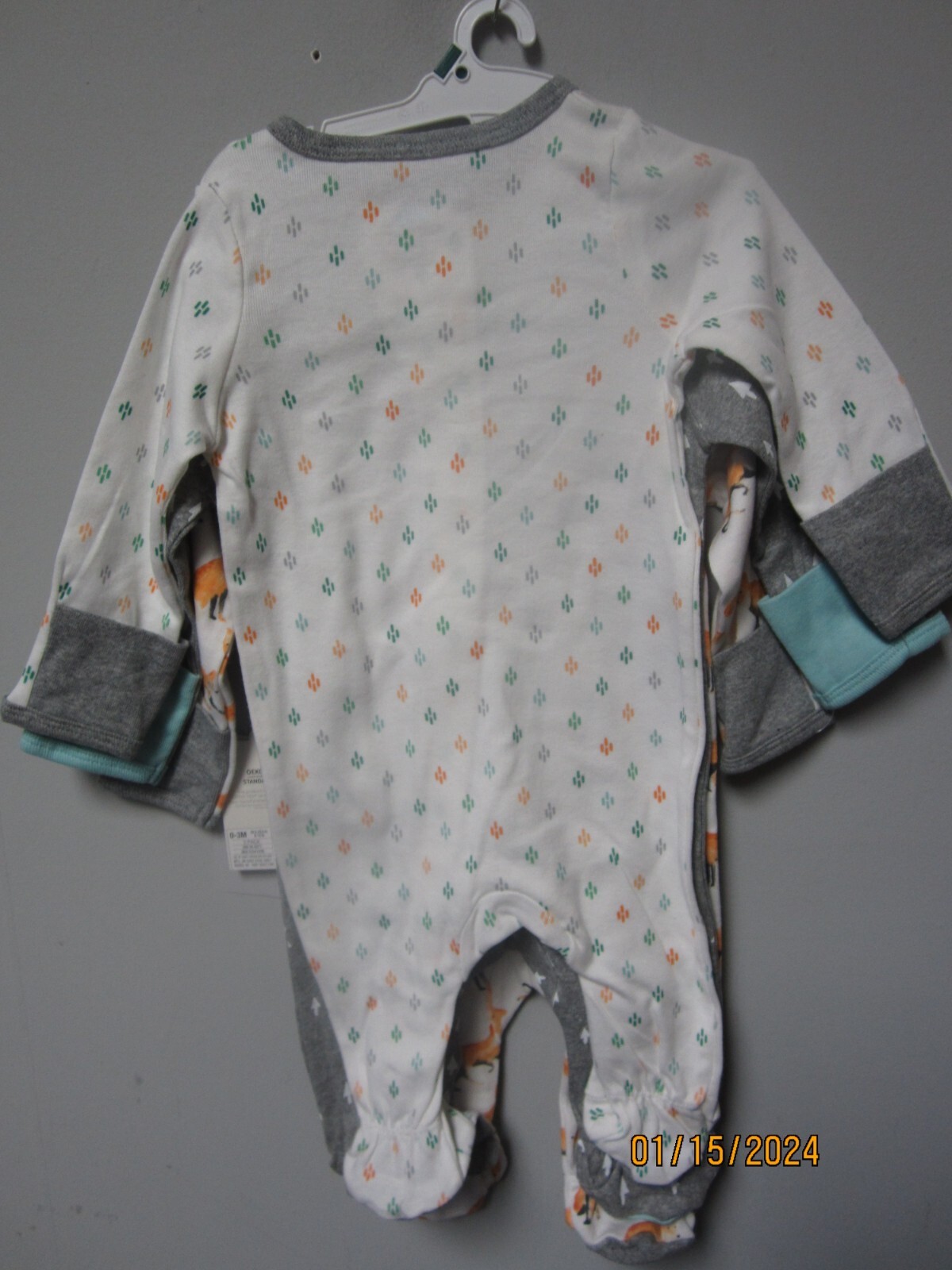 Cloud Island Baby Boy 3-Pack Fox Sleep ‘N Plays Size 0-3M