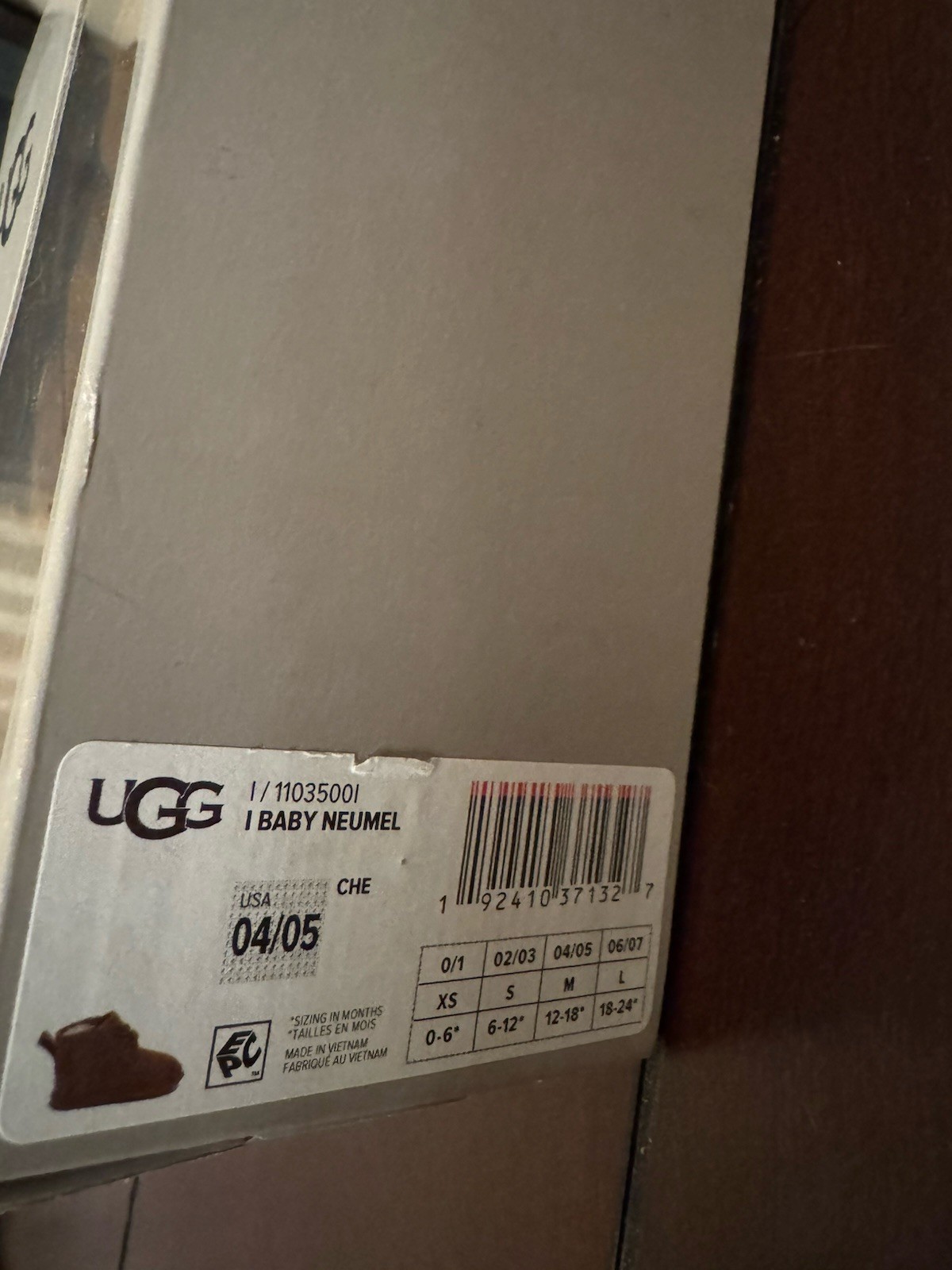 UGG Baby Neumel Boots Slipper Shoes Chestnut Size 04/05 12-18 Months NEW In Box