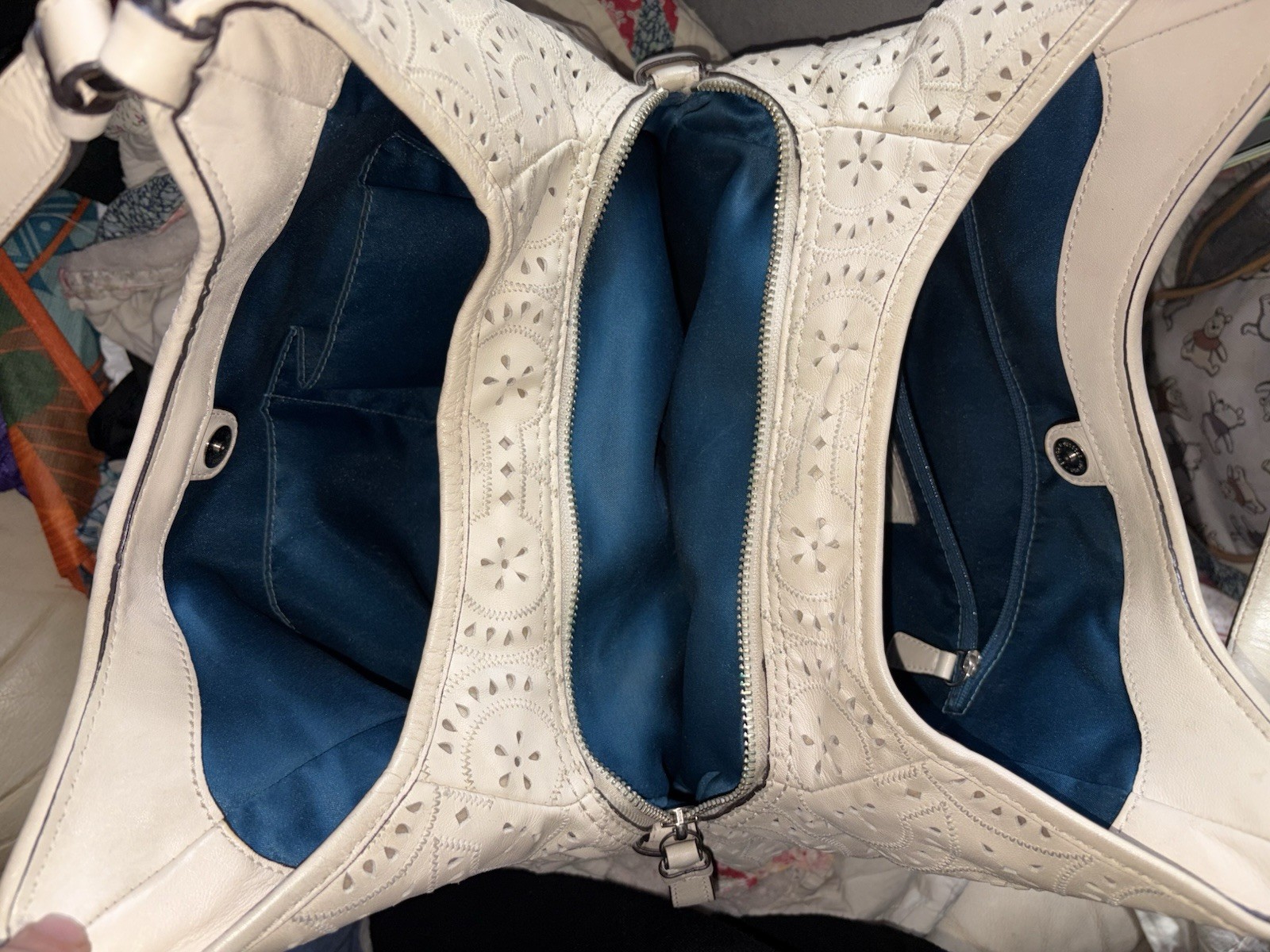 AUTHENTIC Coach Madison Maggie Bag With Cut Lace-leather