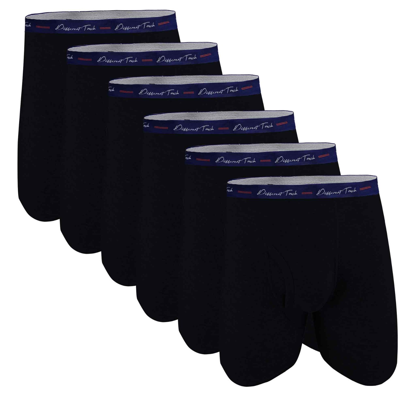 Different Touch 6 Men’s USA Big & Tall Signature Logo Leg Boxer Briefs Underwear