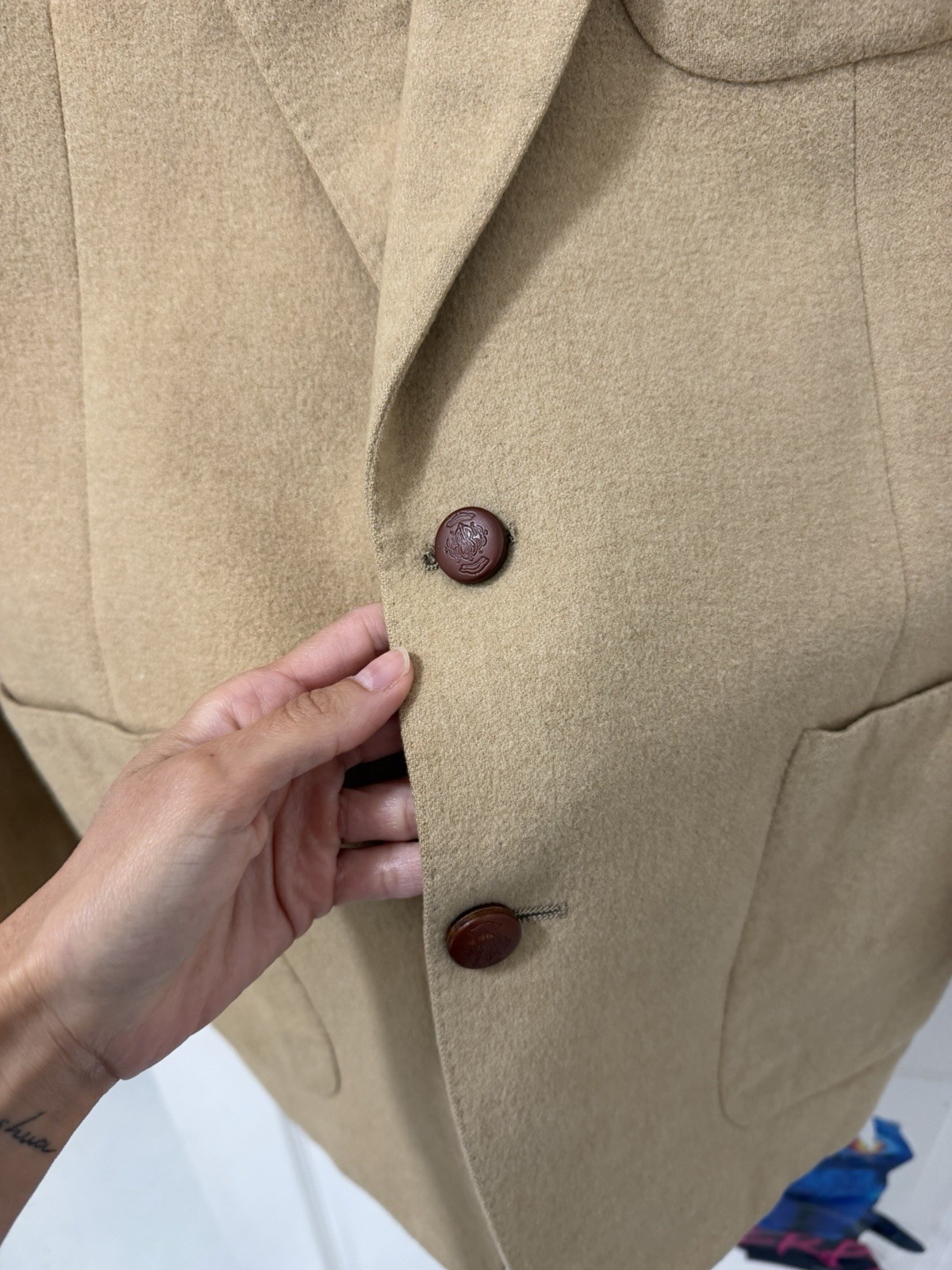 Vintage Camel Hair Blazer 100% Camel Hair Tailored Jacket Classic Luxury Beige