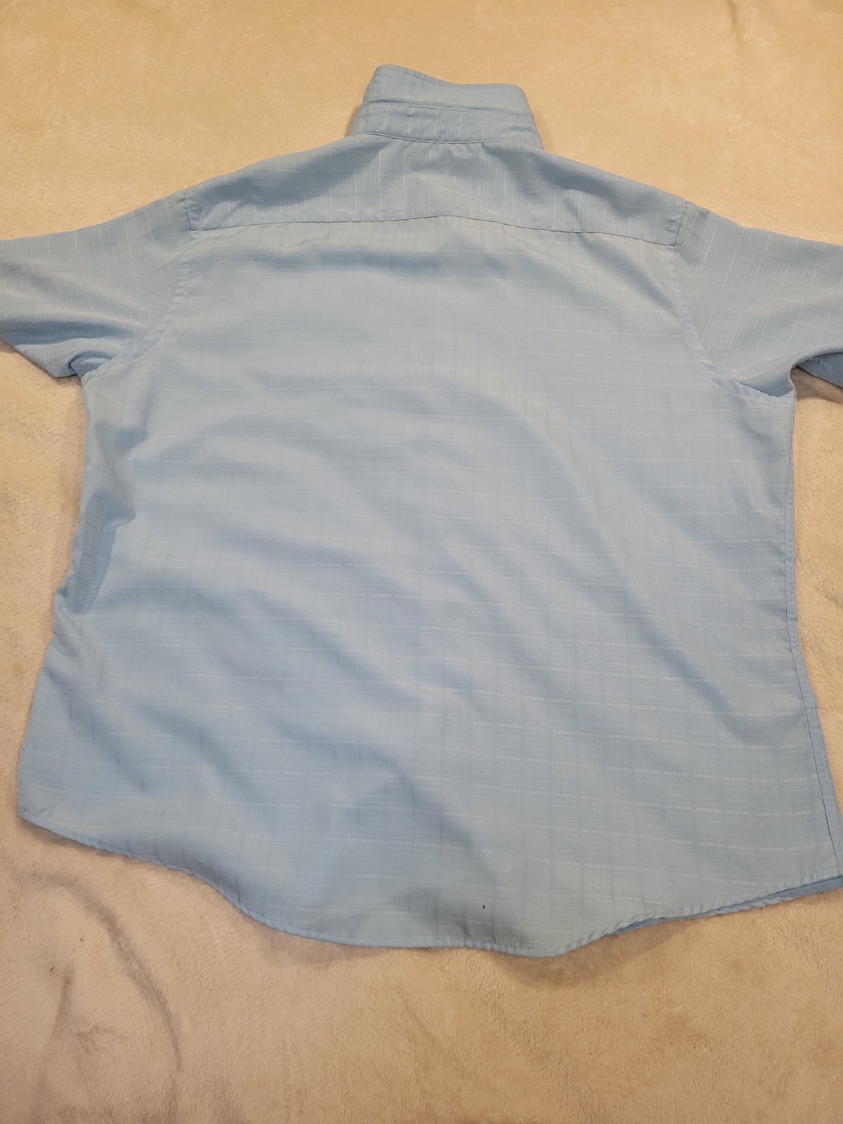 Croft & Barrow Men’s 2XL Blue Solid Easy Care Short Sleeve Button-Up Shirt