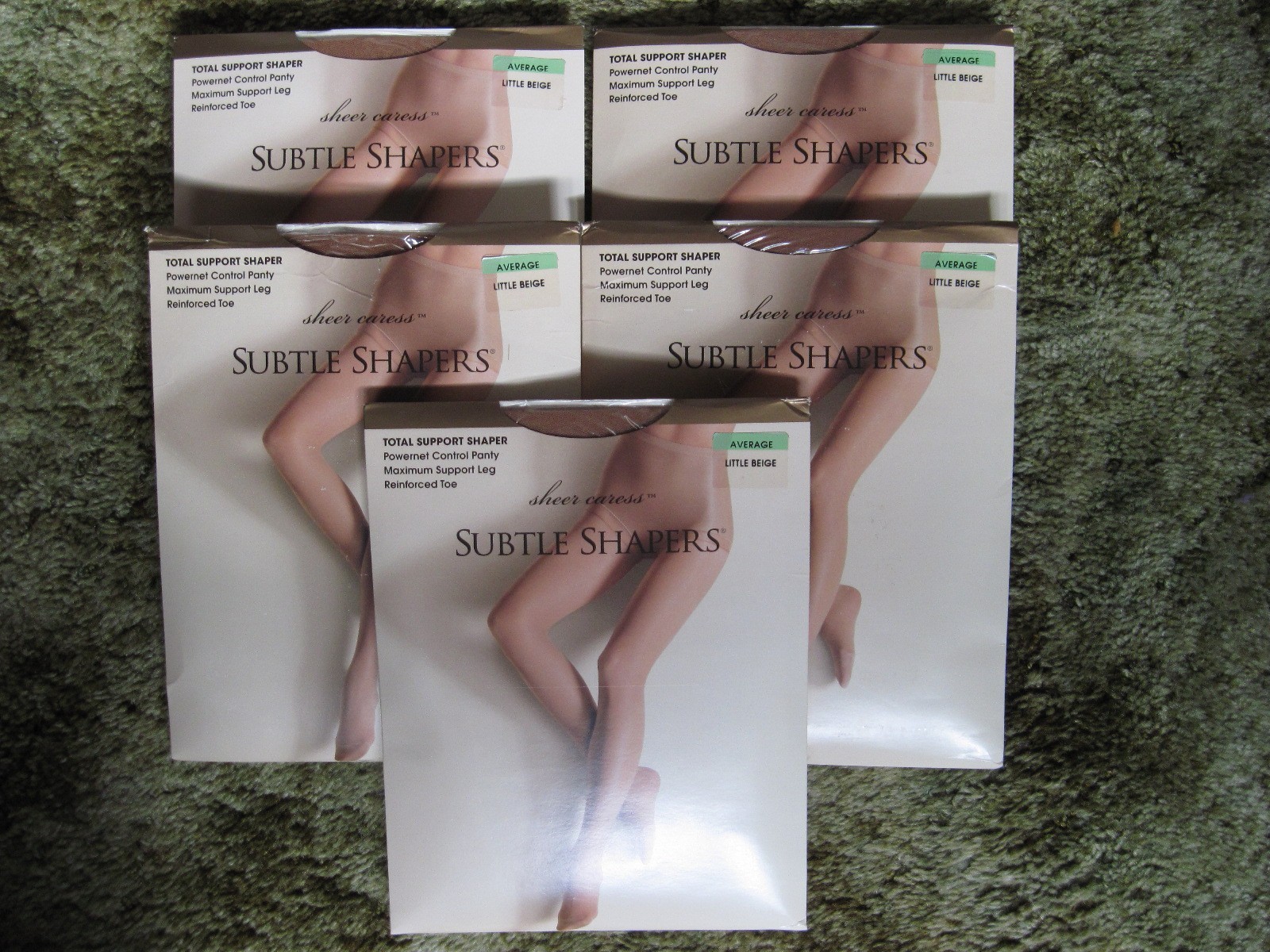 5 Pair JC Penney Penny Beige AVERAGE Subtle Shapers Total Support Pantyhose