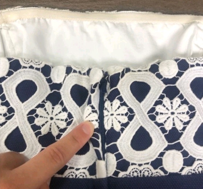 Lilly Pulitzer Bowen Dress Navy Strapless Lace Geometric Preppy Resort Mini 8 M