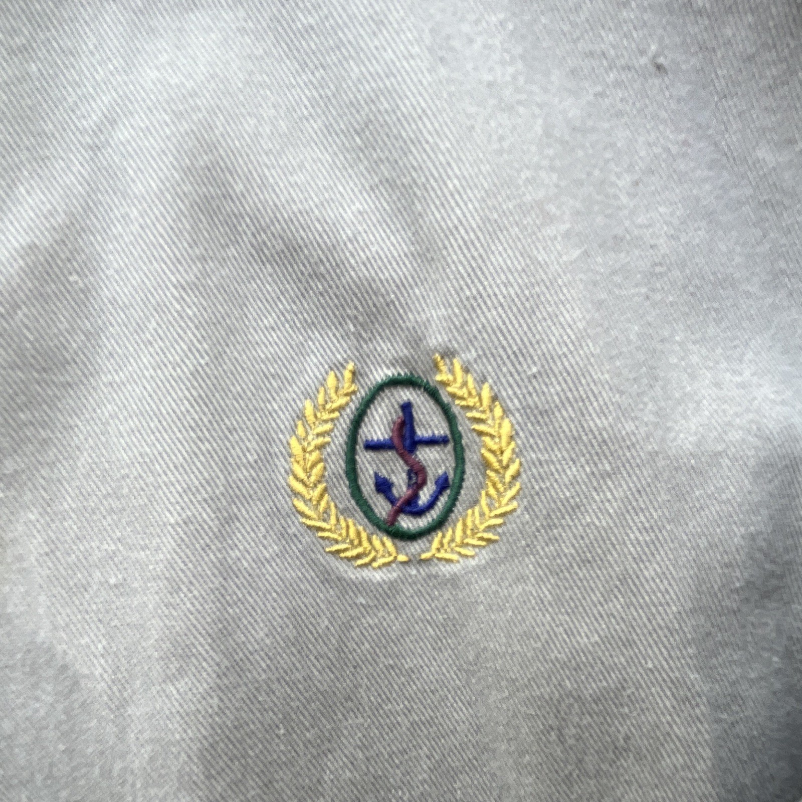 Vintage J.G. Hook Men’s M Beige Full Zip Short Jacket Pockets Embroidered Logo