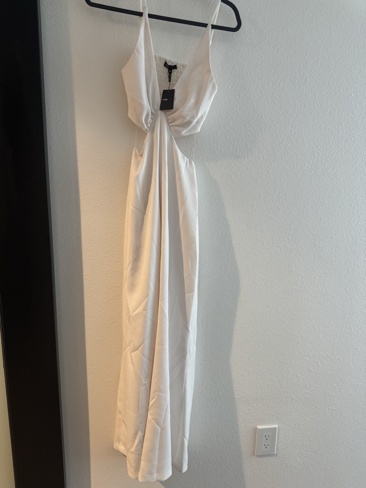 NWT Maje Cut Out Jumpsuit Cream Off white Size 34 Straps $495