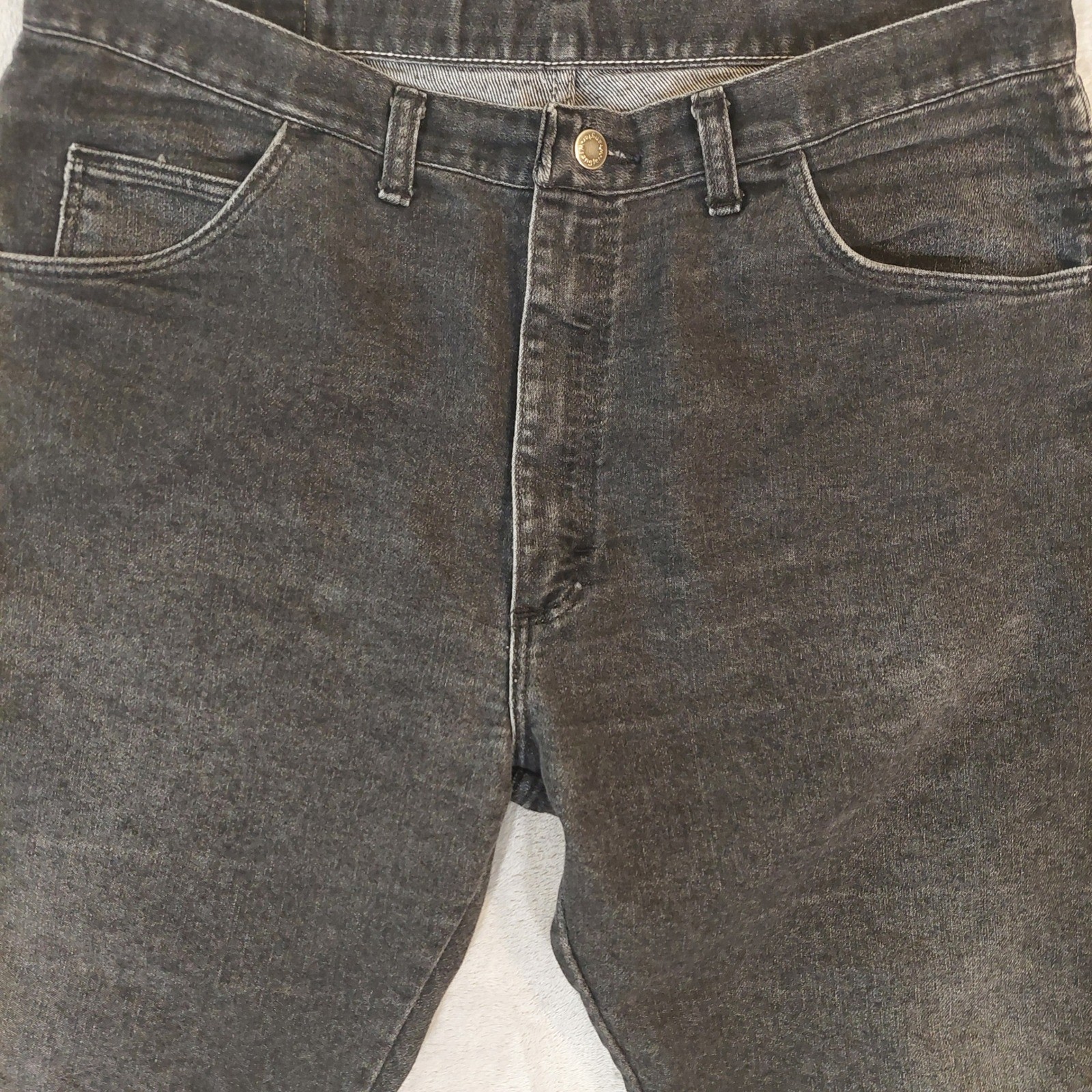 Vintage Wrangler Authentic Jeans Men’s 37×30 Charcoal Wash Straight Leg Denim