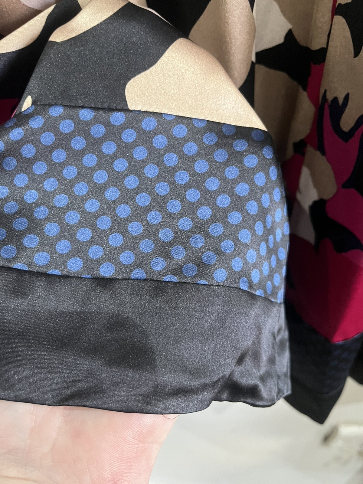 MONSOON 100% Silk Pink Black Blue Beige Fit & Flare Dress Size 10