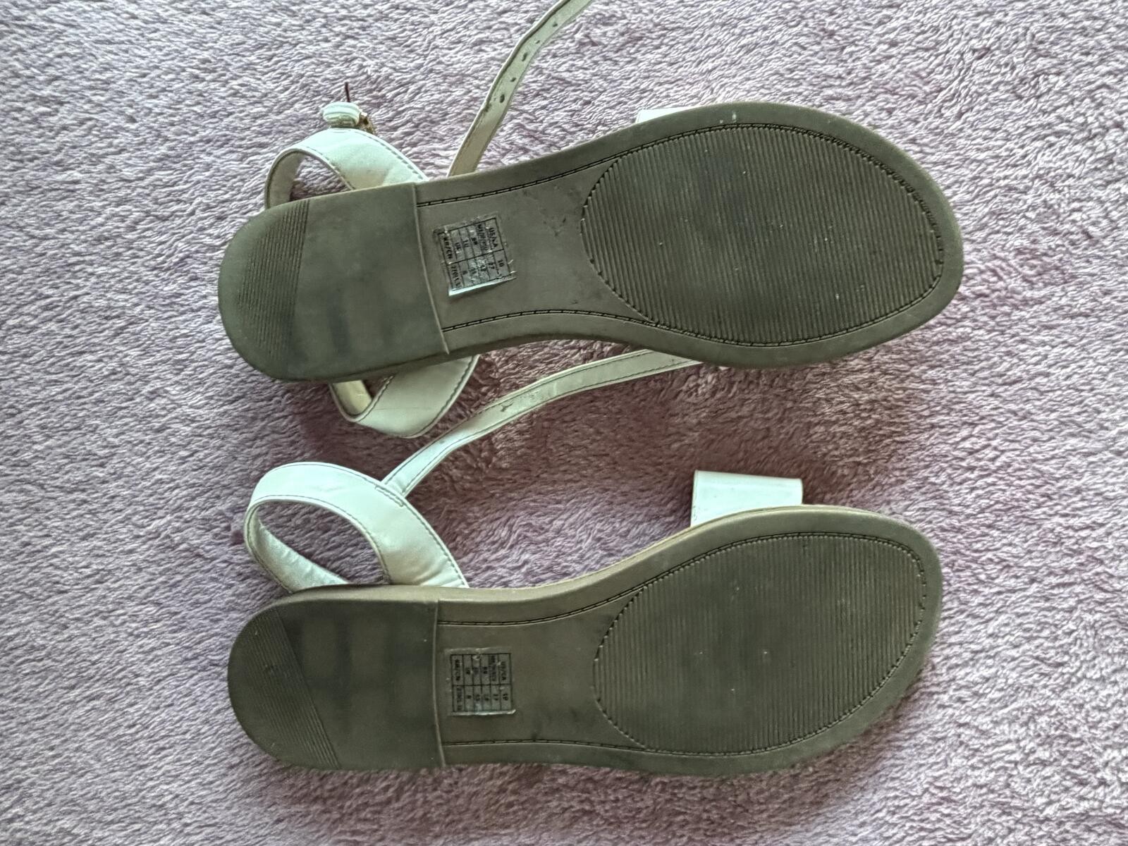 White Leather Ankle-Strap Flat Sandals