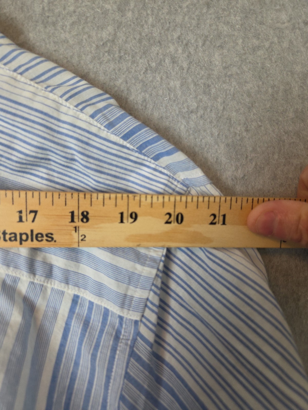 NWT Madewell 100% Cotton Blue Stripe LS Notch Collar Popover Shirt Women’s Large