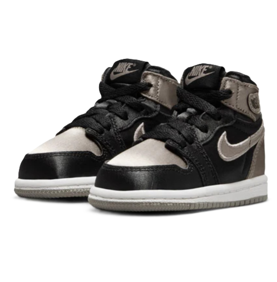 Nike TD Air Jordan 1 Retro High OG Satin Shadow Black/Grey FD5305-010 i