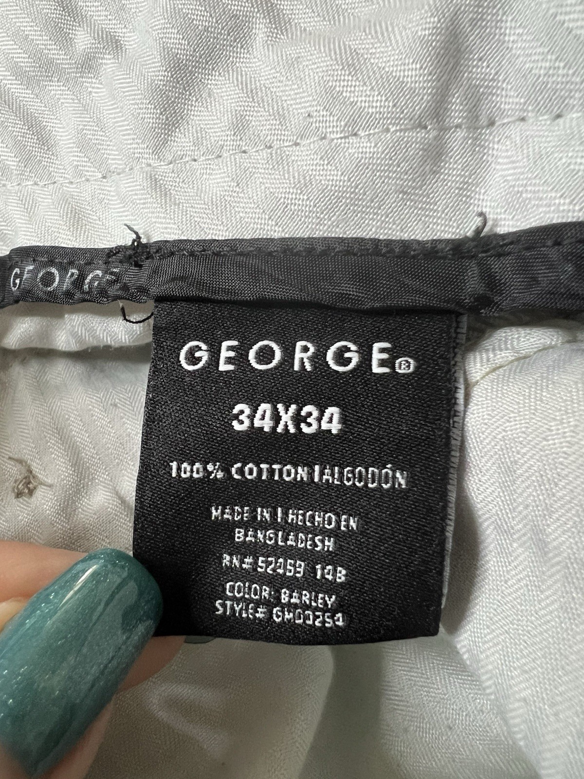 George Mens Classic Fit Plain Front Pants Khaki 34X34