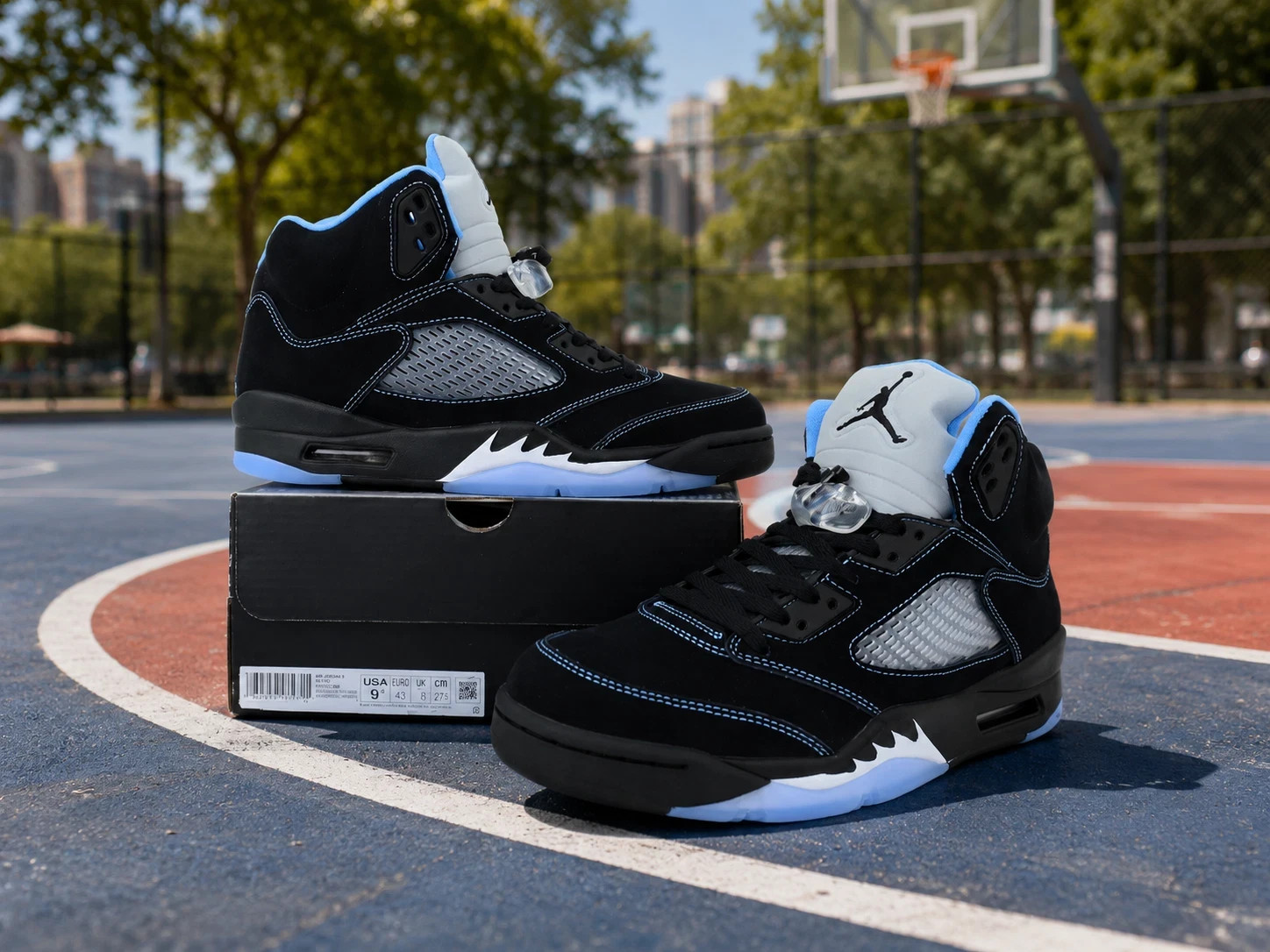 NEW Jordan 5 Black/University Blue (2026) DD0587-008 Men’s Size US 7-12