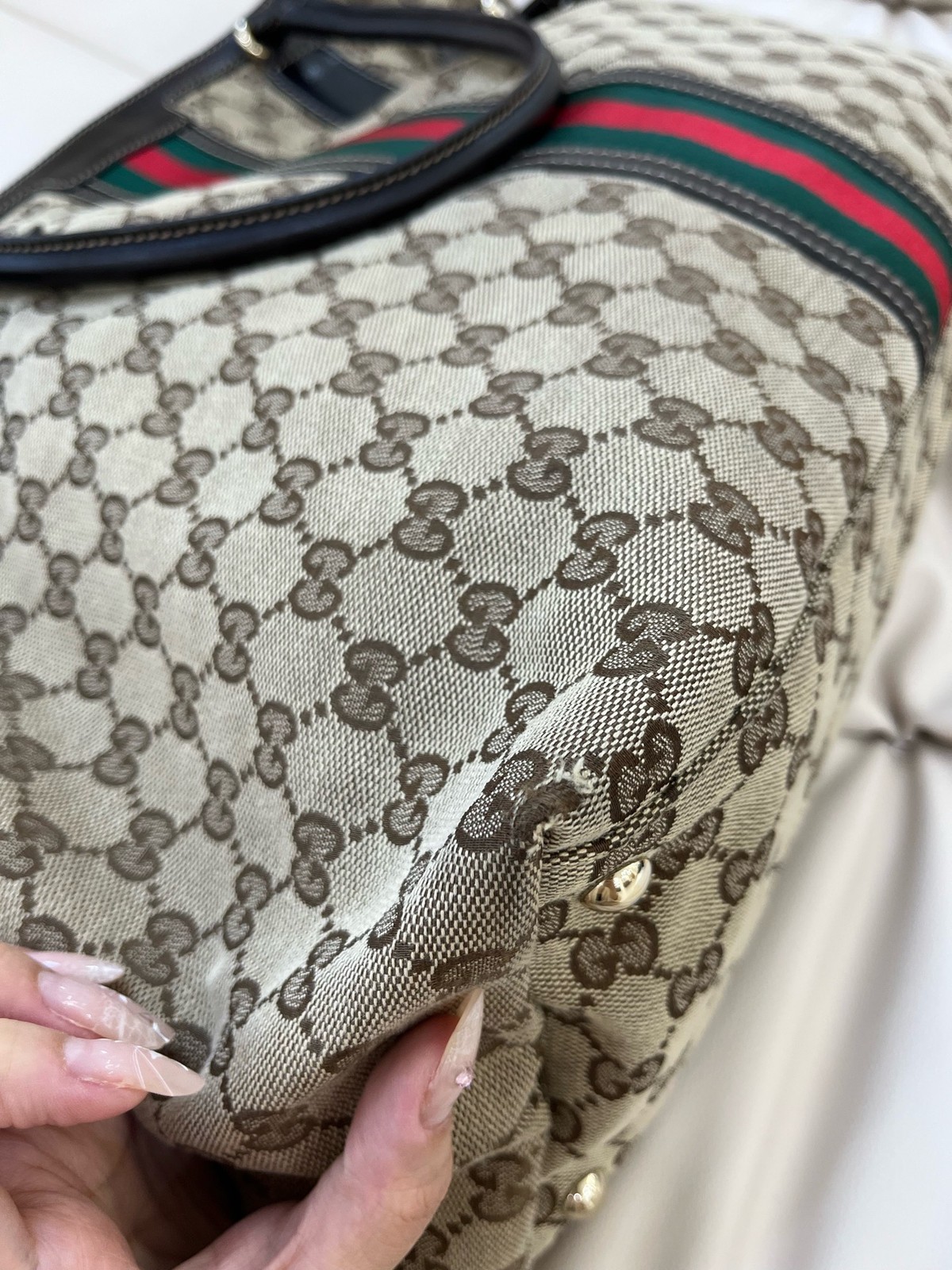 Gucci Pre-Owned Authentic Tote Monogram 38*33*14cm Canvas