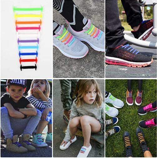 16-Pcs Elastic Silicone Shoe Laces Lazy No Tie Shoelaces For Men Women Child USA