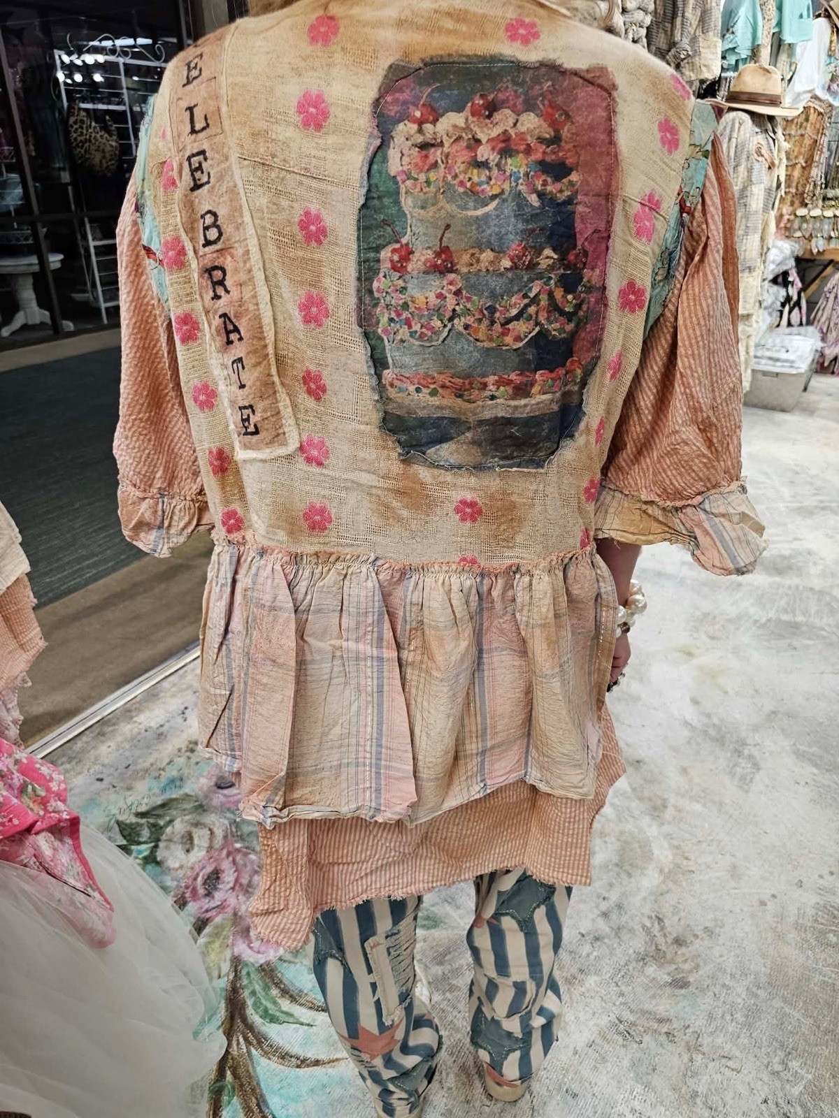 NWT – A Rare Bird – Celebration Cake Patchwork Jacket or Top – One Size