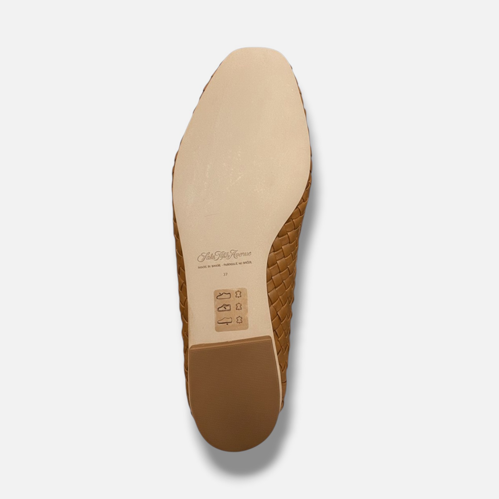 Saks Fifth Avenue Women’s Brown Woven Leather Mule Flats Shoes Size EU:37 US:7