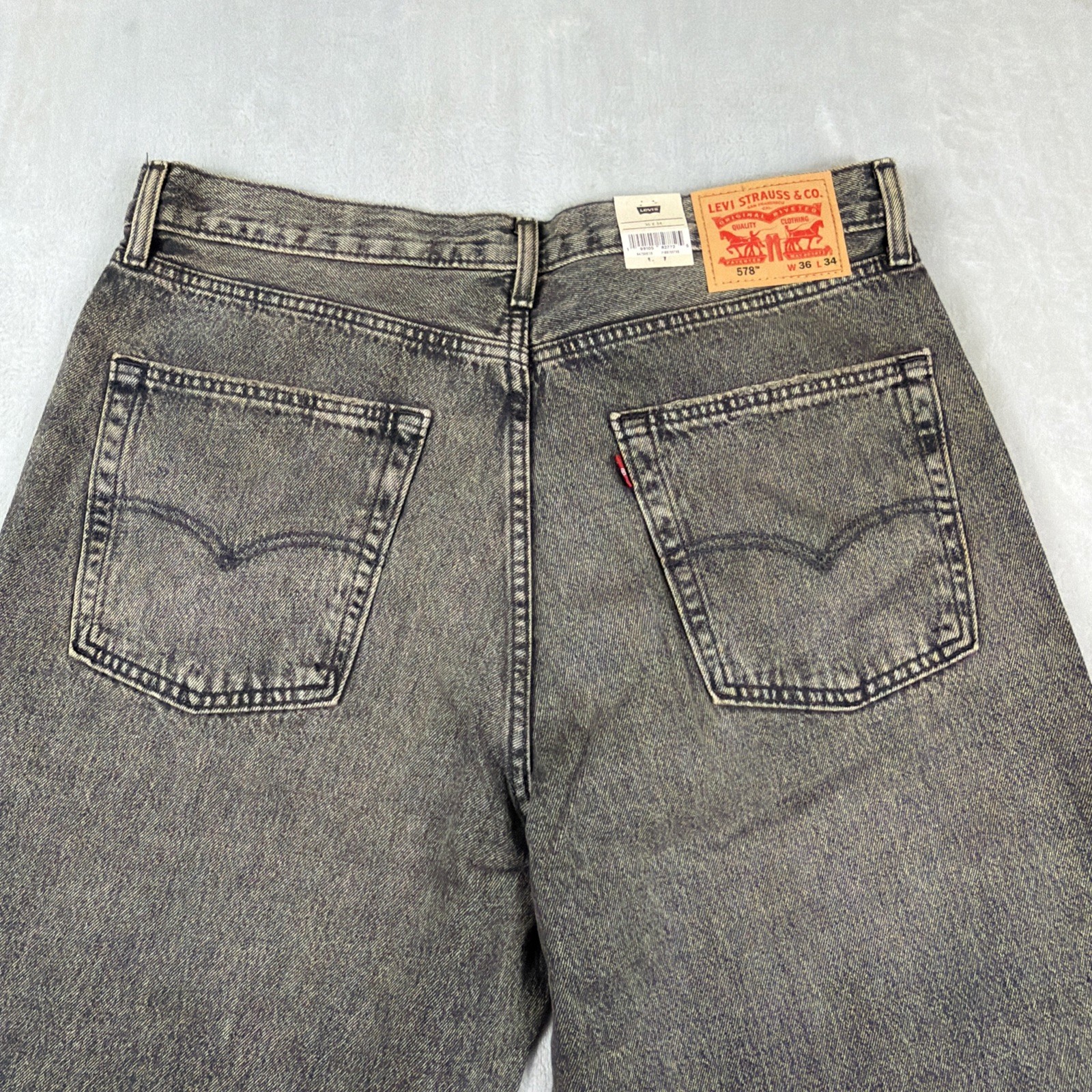 Levi’s 578 Baggy Denim Jeans Men’s Size 36×34 Gray Cotton Y2K