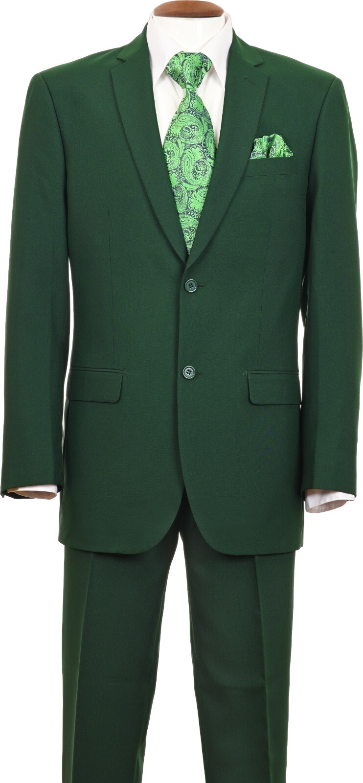 Men’s basic Two button green suits Polyester Design By Fortino Landi 702P