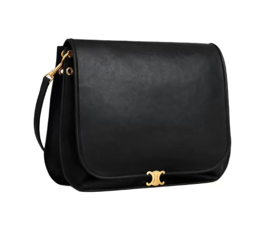 CELINE Triomphe Besace Sheepskin Shoulder Bag Women’s Black 12.6*0.8*10.2 in