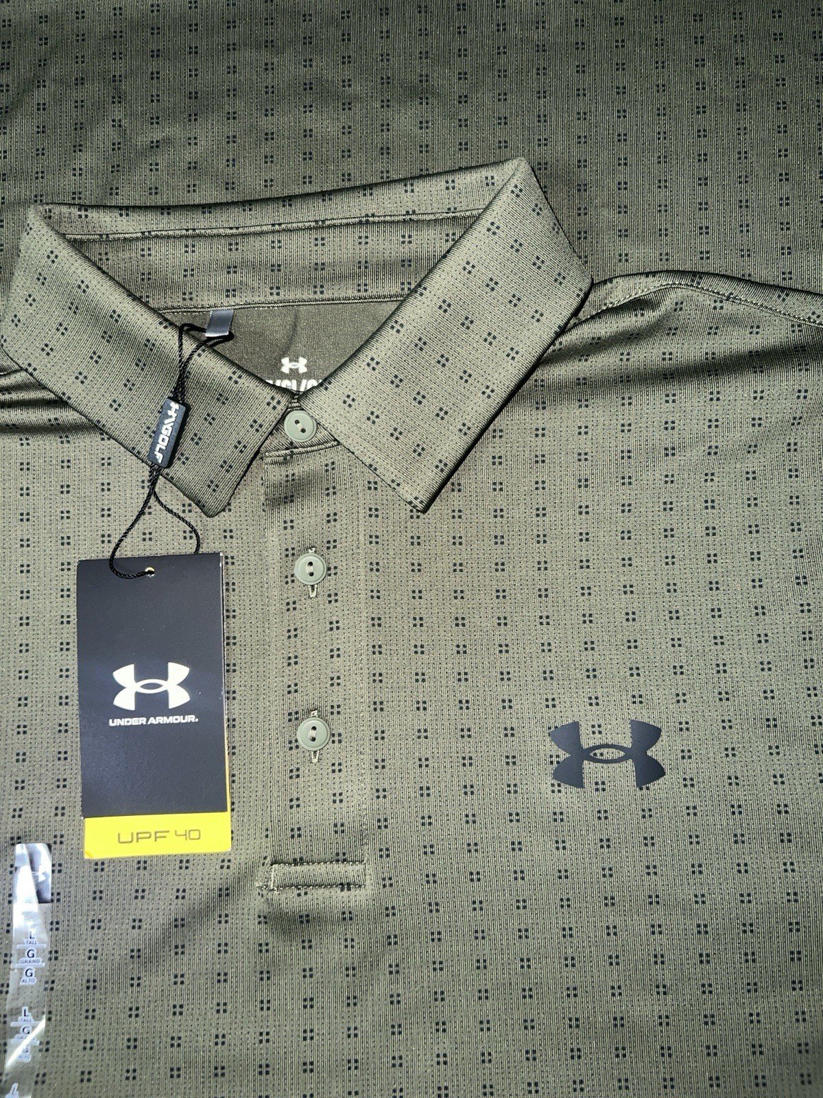 Tall Sizes🔥Under Armour Mens Polo Playoff 3.0 Printed Golf Shirt Marine Olive