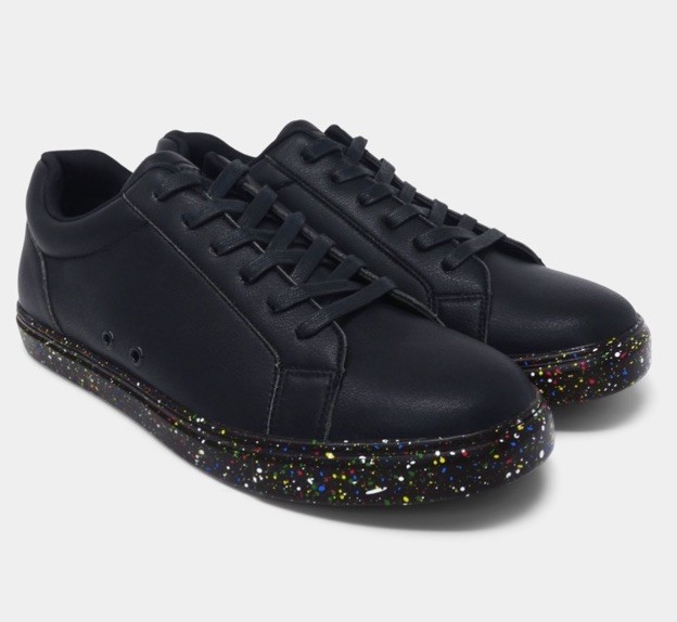 Fuego Low Top Lightweight Dance Sneakers, Size 4Y / 4 M / 5 W US, Black Splatter