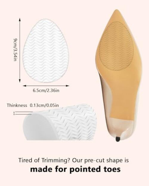 5 Pairs (10 Pads) Clear Non Slip Shoe Pads, Shoe Grips on Bottom of Shoes,