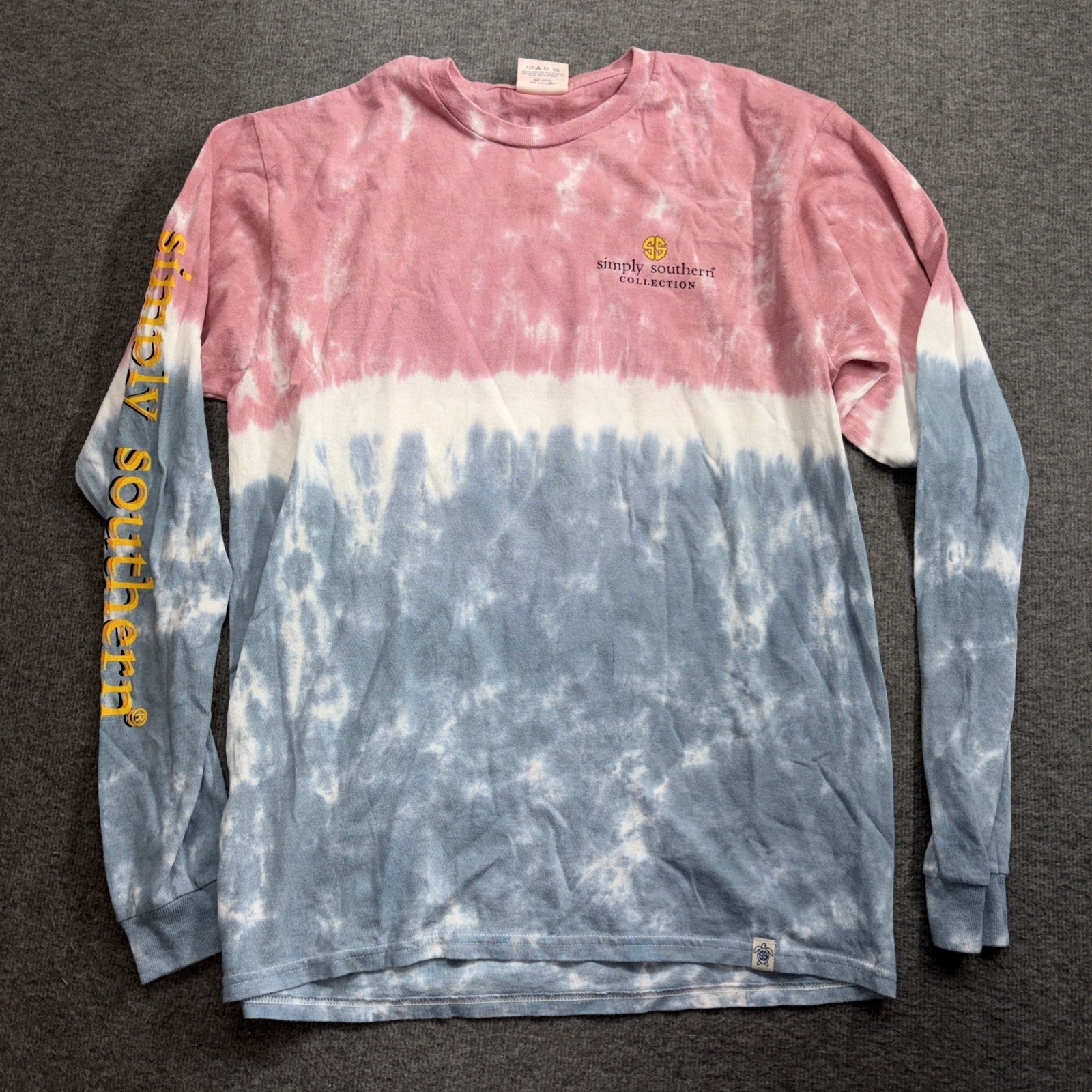 Simply Southern Shirt Long Sleeve Womens Medium Tie Dye Carpe Diem Sunflowers