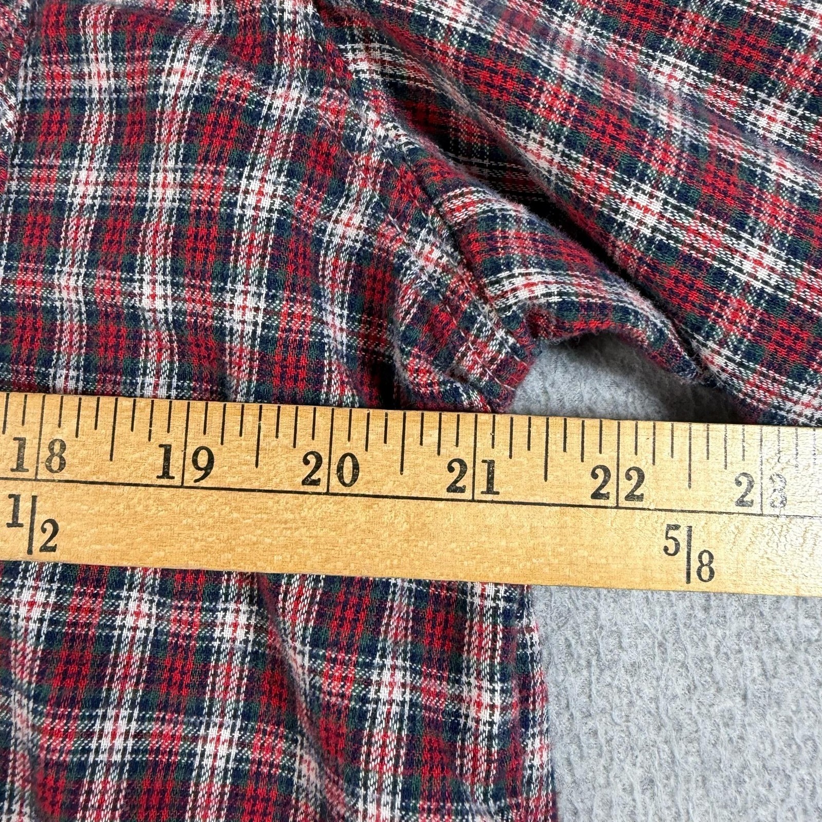 Vintage OshKosh Shirt Woman Large Red Plaid Button Western Flannel Heritage USA