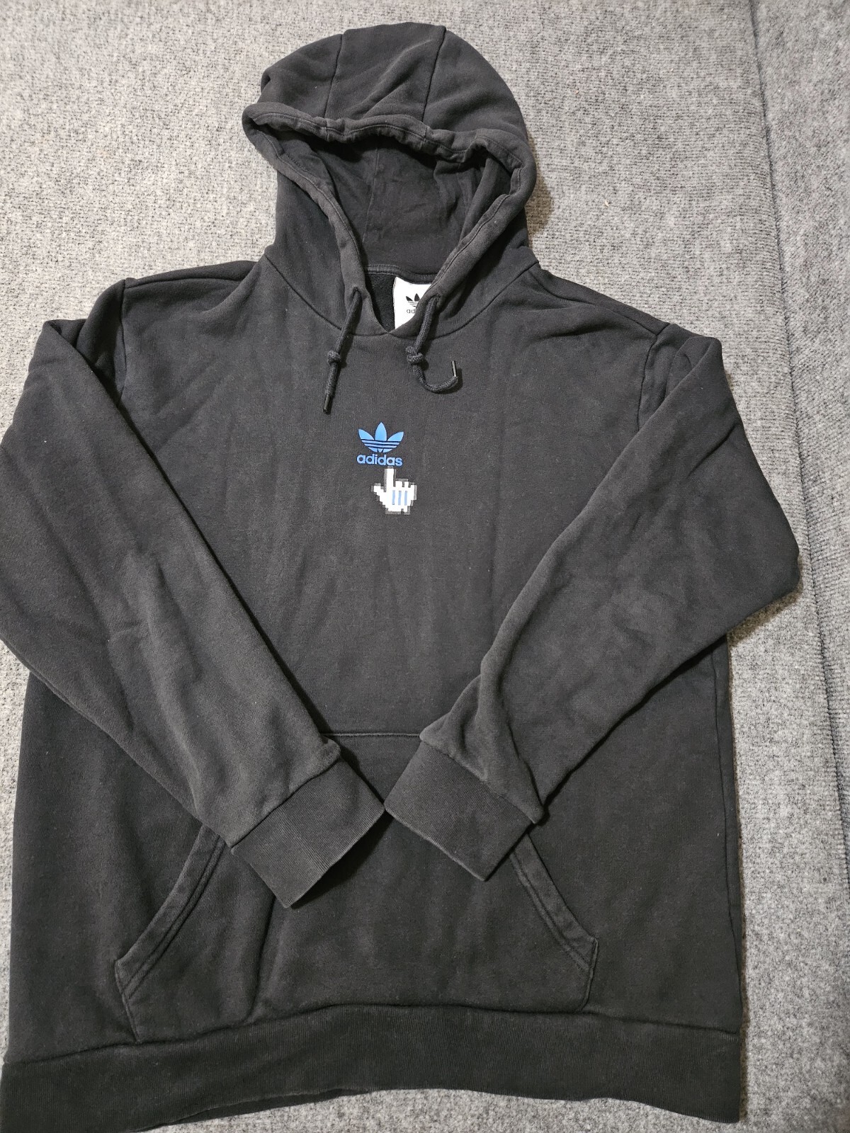 Adidas Seoul South Korea Limited Edition Pullover Black Hoodie Size XL YOUTH
