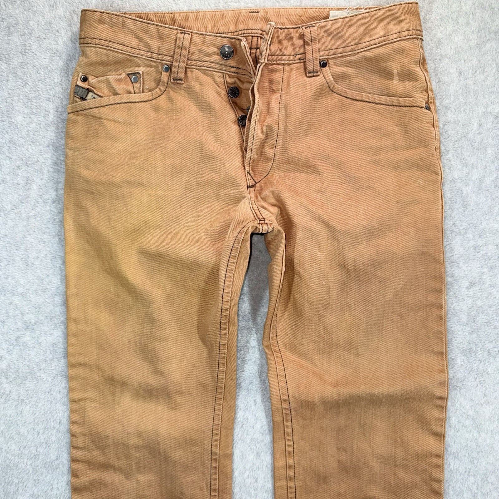 Diesel DARRON Jeans Mens 30×31 Tan Brown 3D Regular Slim Tapered Denim EUC