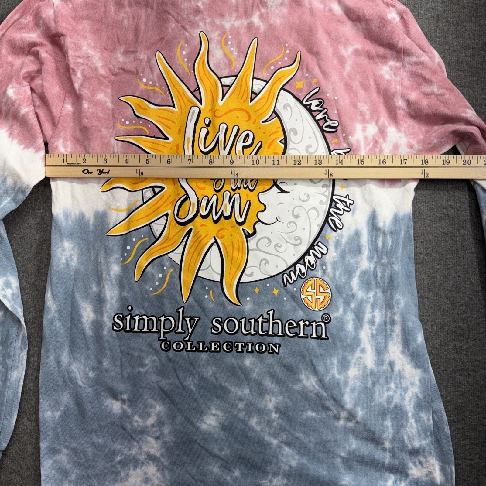 Simply Southern Shirt Long Sleeve Womens Medium Tie Dye Carpe Diem Sunflowers