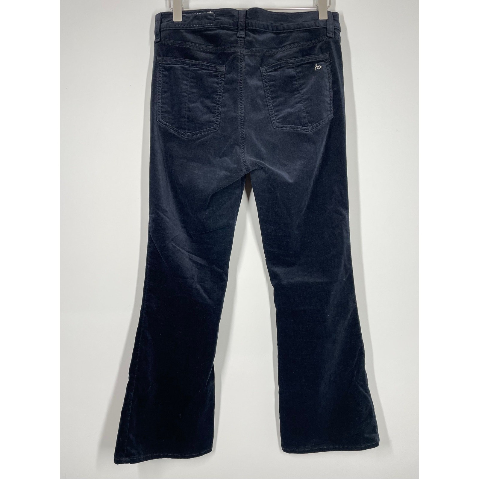 RAG & BONE 10 Inch Crop Flare Jeans in Black Velvet 28