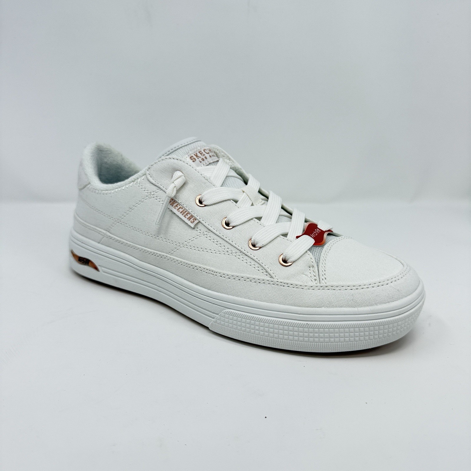 Skechers Arch Fit Arcade Meet Ya There White Sneakers 8.5 Women’s New