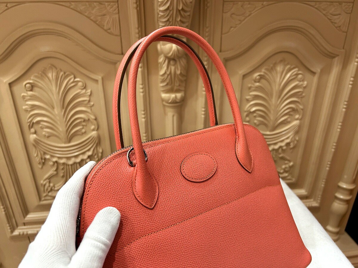 Hermes Bolide 27 Handbag Shoulder Bag Epsom Leather Flamingo Pink 10.6×7.9in 99