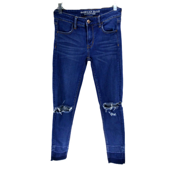 American Eagle Women’s 4 Regular Super Stretch X Blue Dark Wash Jegging 28×27.5