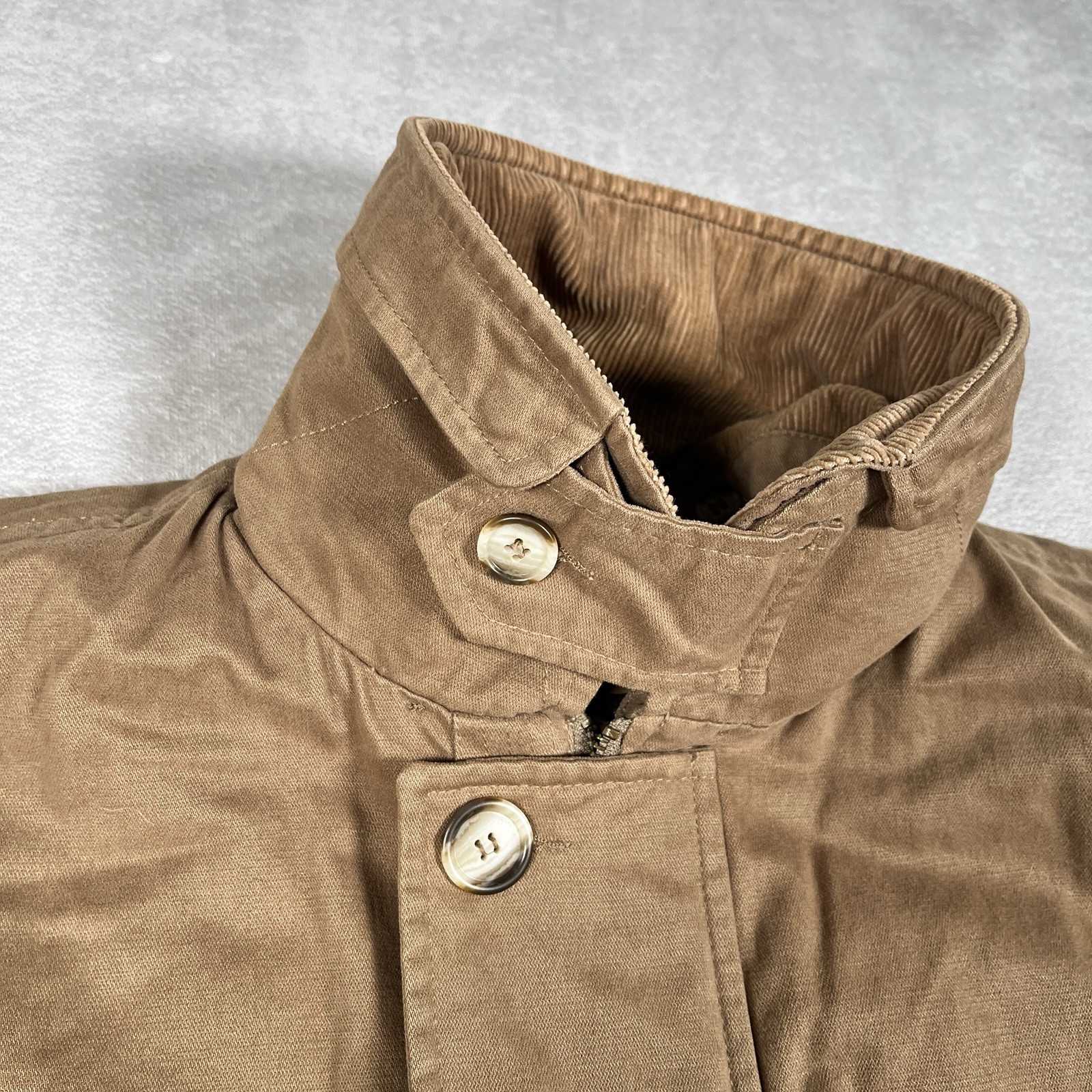 VTG Sundance Chore Jacket Men L 100% Cotton Barn Coat Removable Corduroy Collar