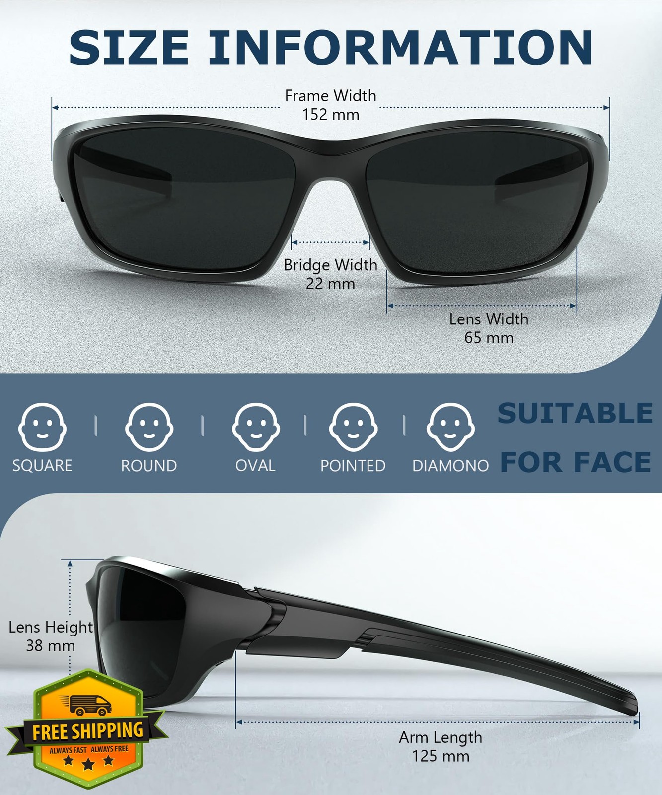 KALIYADI Polarized Sunglasses A02 Black/Ice Blue/Red Multicolor Lens