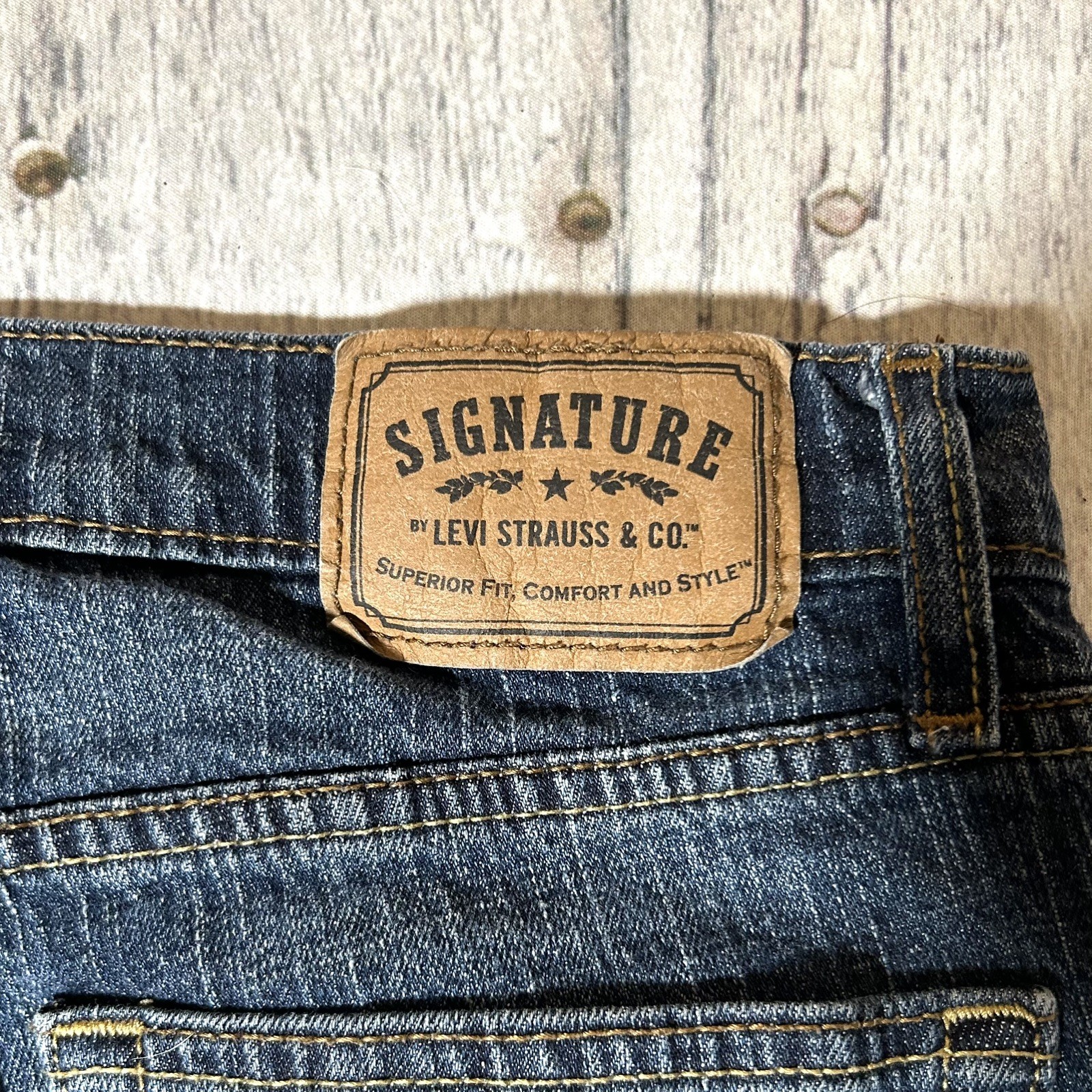 Signature by Levi Strauss & Co. Blue Denim Straight Jeans 5-Pocket 32×30