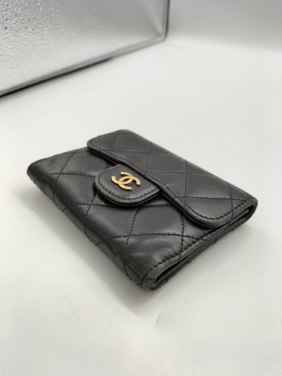 Chanel Matelasse Coin Case 11×8.3cm Leather Black Used