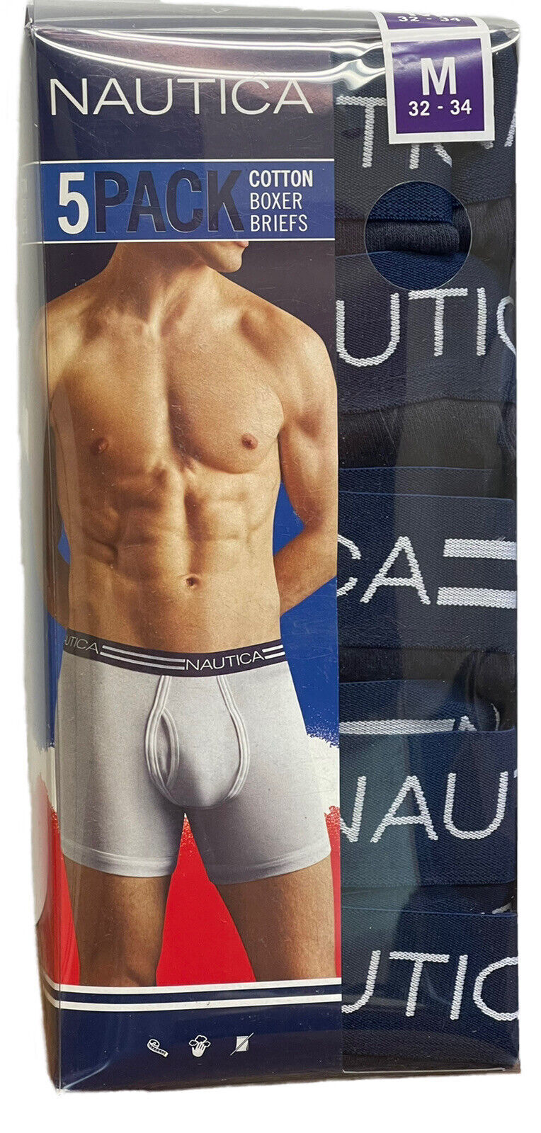 Nautica Men’s 5 Pack Cotton Boxer Briefs – Size / Color Varies