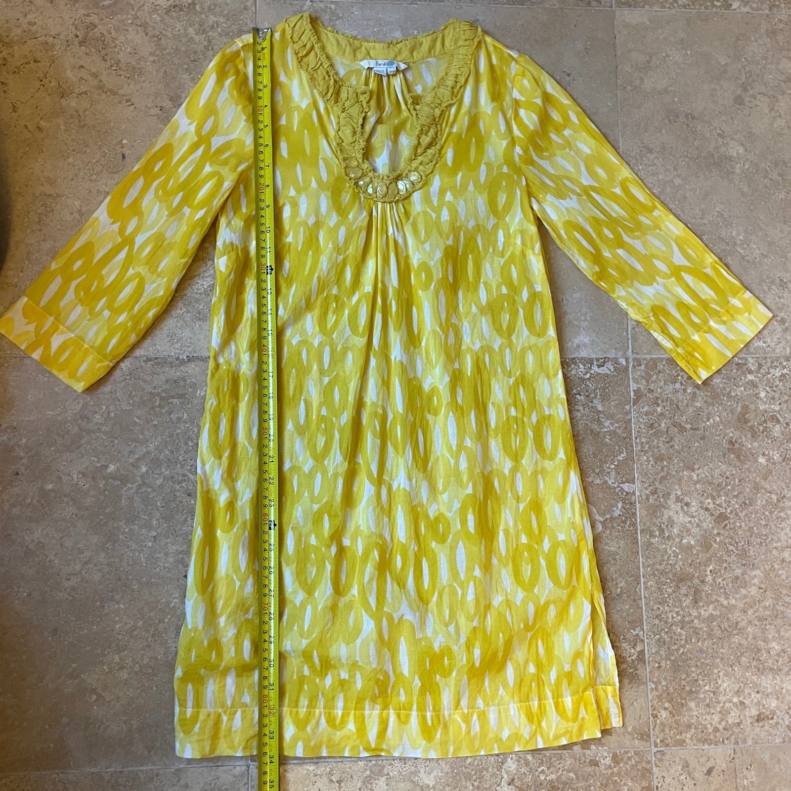 Boden Women’s Yellow Beach Cover Up/Dress-Long Sleeve US Size 6 Swim Resort Pool