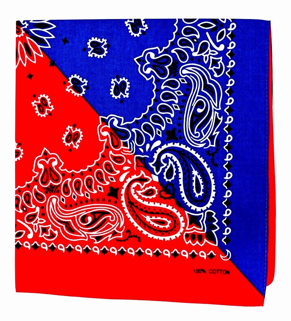 🔥 6 Pc LOT Cotton RED-Blue Split PAISLEY Bandanas Face Scarf Head Wrap 🔥