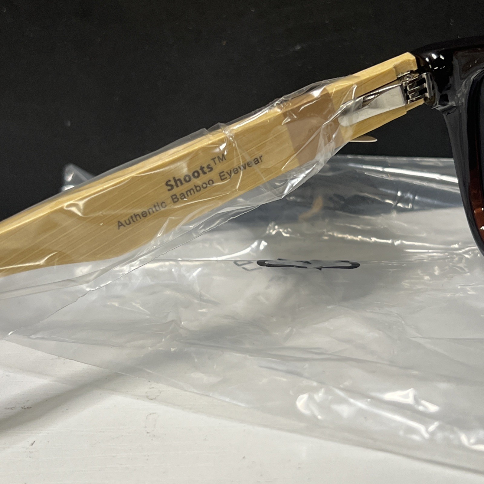 Pugs Premium PR1 Sunglasses with Brown/Bamboo Frame & Black Lenses New UV400