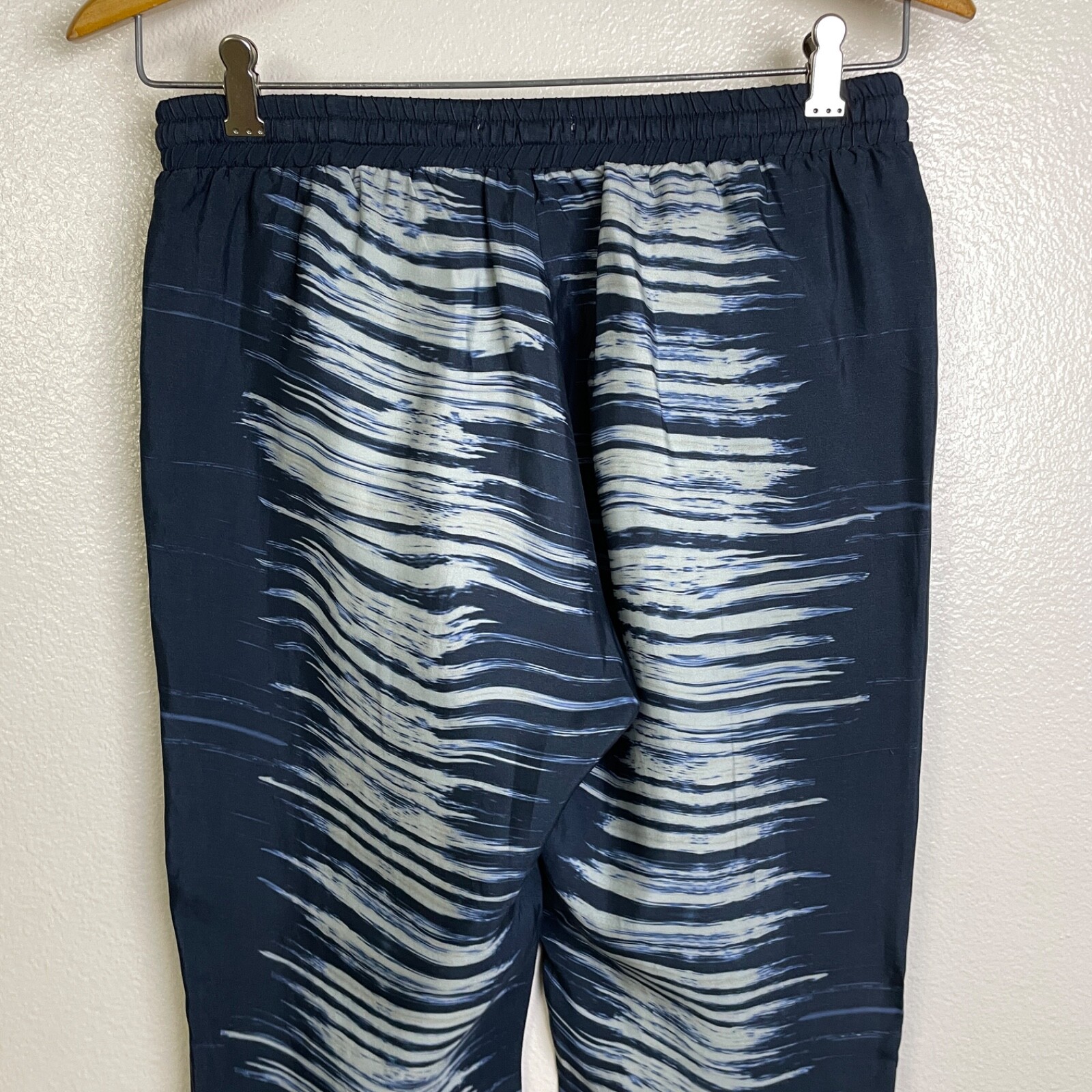 Johnny Was Pete Greta Pants Small Blue Elastic Waist Drawstring Lounge Cupro
