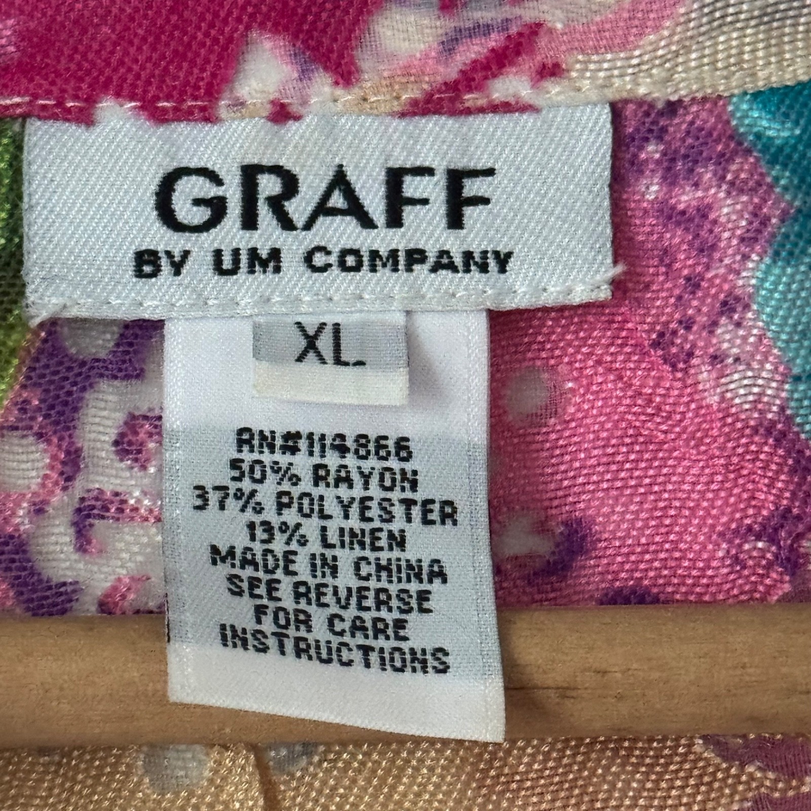 Vintage Graff Floral Patchwork Button Up Shirt XL Whimsical Boho Artsy Funky