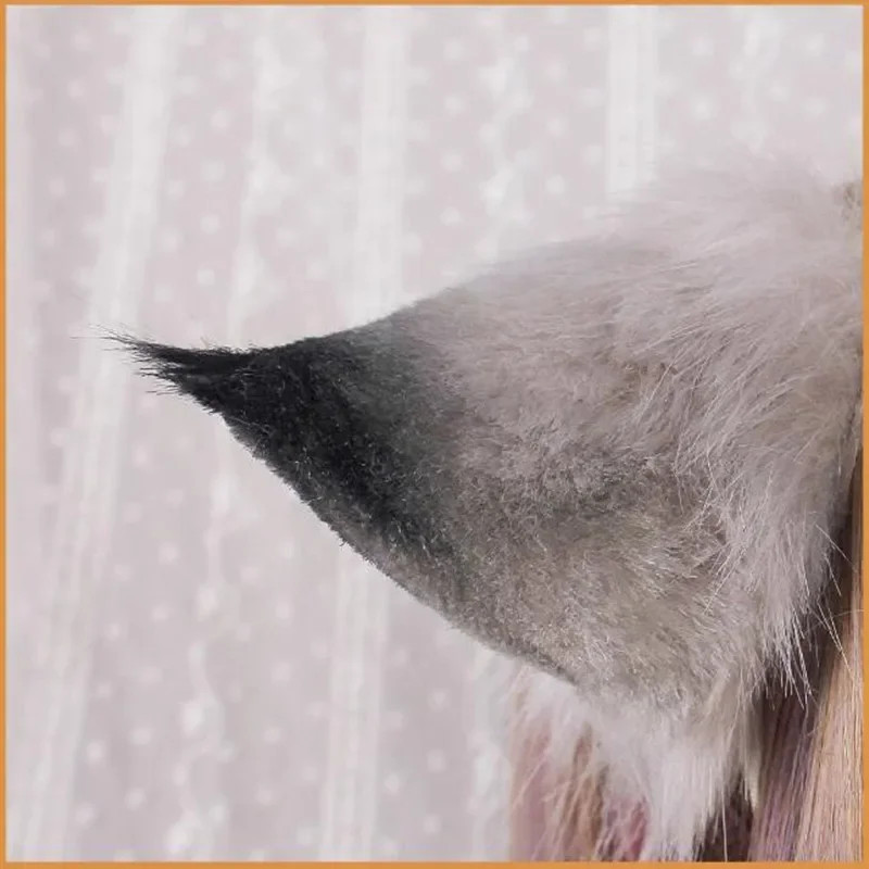 Anime Wolf Ear Headear Beast Fox Ear Hairhoop Halloween Christmas Cosplay Prop
